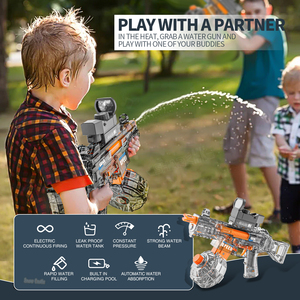 Pistola de Agua Eléctrica Transparente Portátil de Alta Capacidad para Exteriores, Modelo UMP45, Pistola de Agua Automática para Niños con Destello de Cañón - Product Image 4
