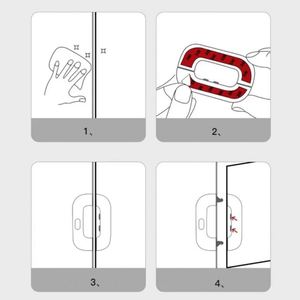 Baby Child Safety Refrigerator Door <b>Lock</b> <b>with</b> Security <b>Cable</b>-Quick Install Modern Simplicity Design ABS+POM Material JY Brand - Product Image 3