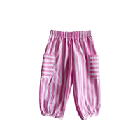 Pantalons assortis pour la famille, vêtements pour enfants, printemps et automne, combinaison pour bébé, pantalon rayé tissé pour bébé, pantalon parent-enfant