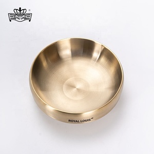 Royal <span class=keywords><strong>Louis</strong></span> Shallow Golden Bol à ramen en acier inoxydable épais et doré Ensemble de vaisselle moderne pour nouilles de cuisine en métal pour la nourriture à utiliser - Product Image 5