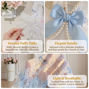 Vestido de Lujo Estilo Lolita, Color Blanco <span class=keywords><strong>Puro</strong></span>, Tipo Poncho de Princesa para Perros y Gatos Pequeños - Product Image 4