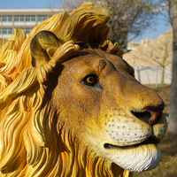 Lion réaliste grande Statue Sculpture fabricant ornements de jardin taille réelle Lion en fibre de verre animaux sauvages décorations de jardin