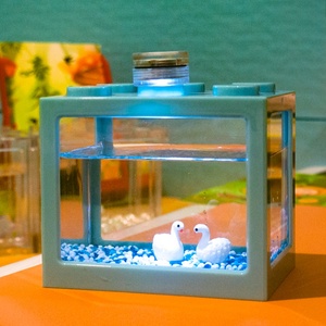 USB LED Lighting Mini <strong>Aquarium</strong> Eco-Friendly Transparent Acrylic Glass Indoor/Outdoor Office Use Packaged Box for Betta <strong>Fish</strong> <strong>Tank</strong> - Product Image 5