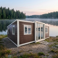 Maison conteneur extensible prête à être expédiée, 20 pieds, préfabriquée, portable, avec option de mobilier complet