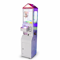 Máquina recreativa de grúa de garras pequeña de metal y plástico Ruike con interfaz en inglés, Mega Mini, operada con monedas, para premios de peluche