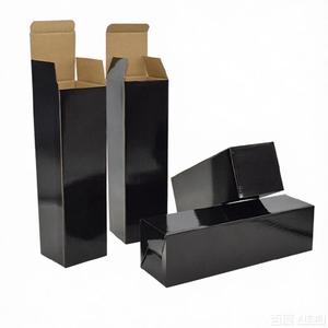 黑色硬质带徽标纸板礼品盒、马克杯、化妆品定制哑光黑色表面邮寄包装盒 - Product Image 3
