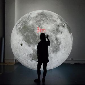 Ballon lunaire géant gonflable en PVC hermétique de 2m, 3m, 4m, modèle personnalisé de la Lune avec LED, inspiré des neuf planètes - Product Image 4