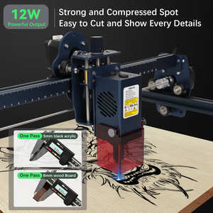 Amark taşınabilir CNC lazer gravür 6W/12W DIY Logo desen işaretleme için MDF ahşap restoran sanayi CO2 gravür makinesi - Product Image 2