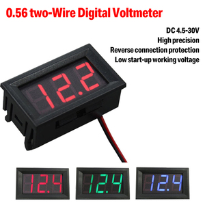 0.56 \ "Mini panneau d'affichage LED rouge vert bleu <span class=keywords><strong>voltmètre</strong></span> 4.5V-30V DC gamme connexion à deux fils 22mm montage composants électroniques - Product Image 2