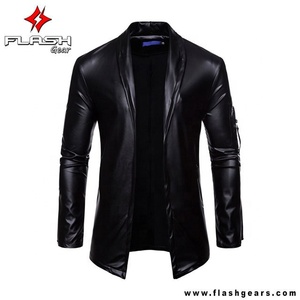 Blouson aviateur en cuir brillant fait sur mesure imperméable grande taille décontracté hiver tenue de club de nuit Service OEM - Product Image 3
