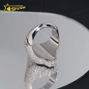 Anillos de Plata de Ley 925 con Incrustaciones de Diamantes de Moissanita Negros de Alta Calidad para Hombre, Estilo Hip Hop - Product Image 6
