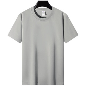 Promotional T-Shirt Black 240g Cotton Round Neck Short Sleeve Solid Color Leisure Wear - Product Image 3