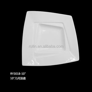 مطعم الفندق ، أواني ثمانية ، طبق خزف أبيض آمن ، سداسي الشكل - Product Image 6