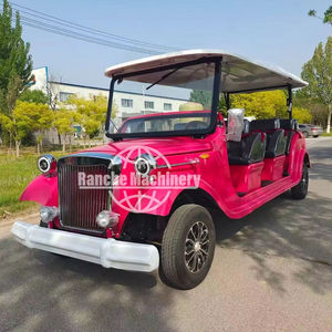 Nueva condición Rosa 4 plazas Retro clásico antiguo coche turístico eléctrico Vintage autobús turístico RC batería de plomo ácido 60 km/h venta - Product Image 1