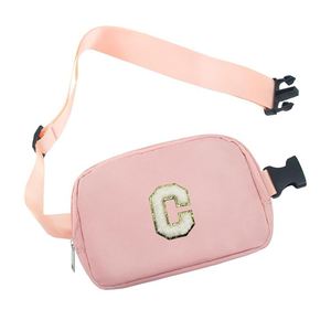 Riñonera Rosa con Letra A y Cierre de Cremallera, Linda Bolsa de Cintura para Mujer para Uso Diario - Product Image 2