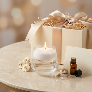 Caja de Regalo de Lujo para el Día de la Madre con Vela Aromática de Cera de Palma, Flores Secas, Cristales Decorativos, Hecha a Mano, Orgánica, con Logotipo Personalizado - Product Image 2