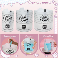 Lot de moules en plastique transparents épaissis, ronds, carrés et en forme de cœur, outils de pâtisserie, fournitures de décoration de gâteaux pour la cuisson