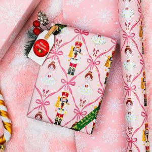 Pink Nutcracker <b>Wrapping</b> <b>Paper</b> 46.8 Square Feet Double Side Reversible Christmas Gift Wrap For Girls Craft - Product Image 5