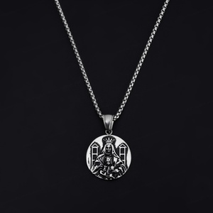 Joyería Retro de Acero Inoxidable para Hombre, Personalizada con Grabado, Incluye Collar Feminista con Zirconia, Accesorio Religioso - Product Image 4