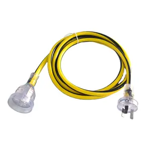 Australia tipo uso interior y exterior extensión amarillo y negro excend cable