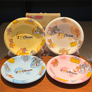 Assiette en céramique style dessin animé <span class=keywords><strong>Tom</strong></span> et <span class=keywords><strong>Jerry</strong></span>, mignonne, pour les réunions de famille, les fêtes, l'école et les cadeaux - Product Image 6