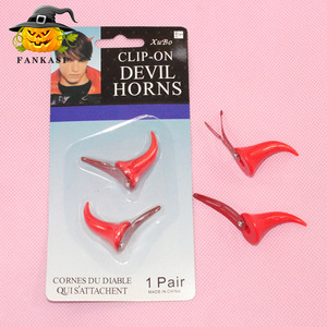 Cuernos de Diablo Rojos con Clip de 10 cm, Accesorios para el Cabello de Halloween - Product Image 1
