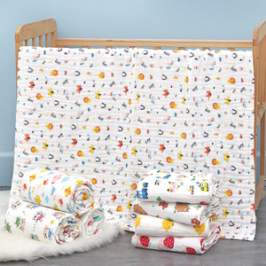 Manta de Bebé de Algodón Puro de Seis Capas, 110x110cm, con Estampado de Dibujos Animados, Toalla Envolvente para Bebés - Product Image 3