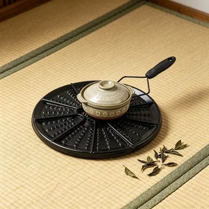 <span class=keywords><strong>Plaque</strong></span> diffuseur de chaleur en émail noir pour cuisinière à gaz avec <span class=keywords><strong>protection</strong></span> anti-brûlure en métal pour chauffage lent et petits récipients - Product Image 3