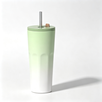 Gobelet isotherme double paroi en acier inoxydable 304 de 20 oz, personnalisable avec couvercle à paille, cadeau esthétique, tasse de voyage réutilisable