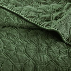 DB Modern Geometric Velvet <b>Quilt</b> <b>Set</b> 3-Piece for Home Hotel Wedding Hospital Waterproof Cotton Polyester Stylish Stitching - Product Image 3