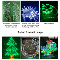 Lumières LED personnalisées en forme de sapin de Noël 2D, étanches IP65, pour l'éclairage extérieur de festivals, parcs à thème et décorations de stations balnéaires