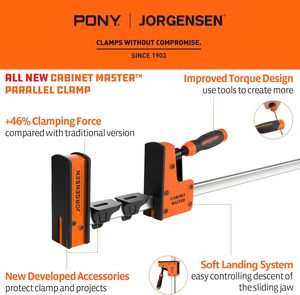 Parallel Bar <b>Clamp</b> Heavy-Duty for Woodworking Glue-Up 2200 Lbs Force, <b>Quick</b> <b>Release</b>, Spreader Function, 2-Pack - Product Image 2