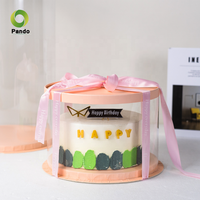 Grand motif cylindrique Transparent boîte à gâteau ronde transparente fleur cadeau boîte de rangement d'exposition anti-poussière