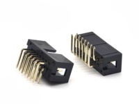 Connecteur de boîtier en nylon à angle droit avec contacts en laiton pas de 2,54 mm, H8,8 mm, 14 broches, pour application sur circuit imprimé, emballé