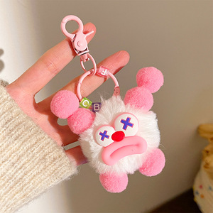 सुंदर बदसूरत फ्फी बॉल प्लग कीचेन टॉय बड़े सॉसेज होंठ पैटर्न पट्टादार गुड़िया बैकपैक कपड़े कमरे की सजावट - Product Image 5