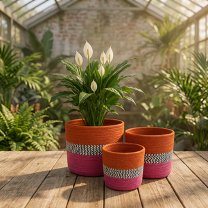 Organizador de Ropa Tejido a Mano de Yute con Rayas, Diseño Redondo Multifuncional, Capacidad de 6-20L, Almacenamiento Ecológico para el Hogar - Product Image 1