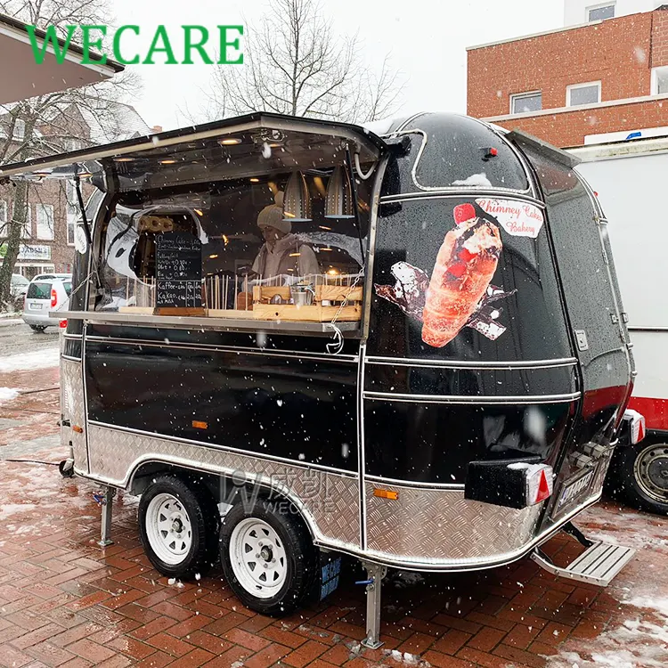 Wecareミニモバイルエアストリームコーヒーアイスクリームフードトレーラー小型モバイルスナックマシンバーベキューフードトラック