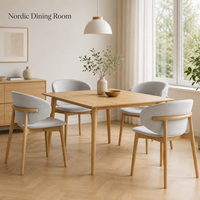 Chaise de salle à manger en bois de frêne américain, pieds coniques en bois naturel, chaise d'appoint moderne pour la salle à manger à domicile