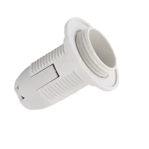 Portalampada in plastica con attacco a molla E14, colore bianco. - Product Image 1