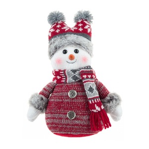 Diseño festivo de punto Adorable muñeco de nieve Adornos de felpa de Navidad Juego de 2 para decoración colgante de árbol - Product Image 5