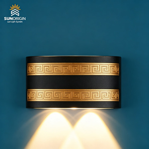 Lámpara de Pared LED Negra y Dorada de Estilo Europeo Minimalista, Iluminación Moderna para el Hogar, para Uso en Interiores, para Jardín Exterior, Alimentación por Corriente Alterna - Product Image 3