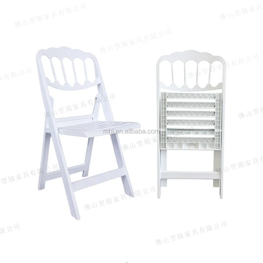 Chaise de mariage en résine blanche pliable de style européen wimbledon, vente d'usine