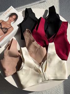 Canotta da Notte Ultra-Sottile in Raso per Donna, Stile Europeo e Americano, Chiusura Frontale, Taglie Forti, Spalline Convertibili, Logo sulla Coppa, Intimo da Notte - Product Image 4