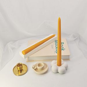 LP27F 2.2*25cm Bougies coniques en cire d'abeille naturelle écologique Bougies en cire d'abeille jaune faites à la main - Product Image 5