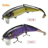 Leurre de pêche dur en bois à 3 sections, 20cm, 50g, avec queue souple, pour la pêche en rivière et en lac