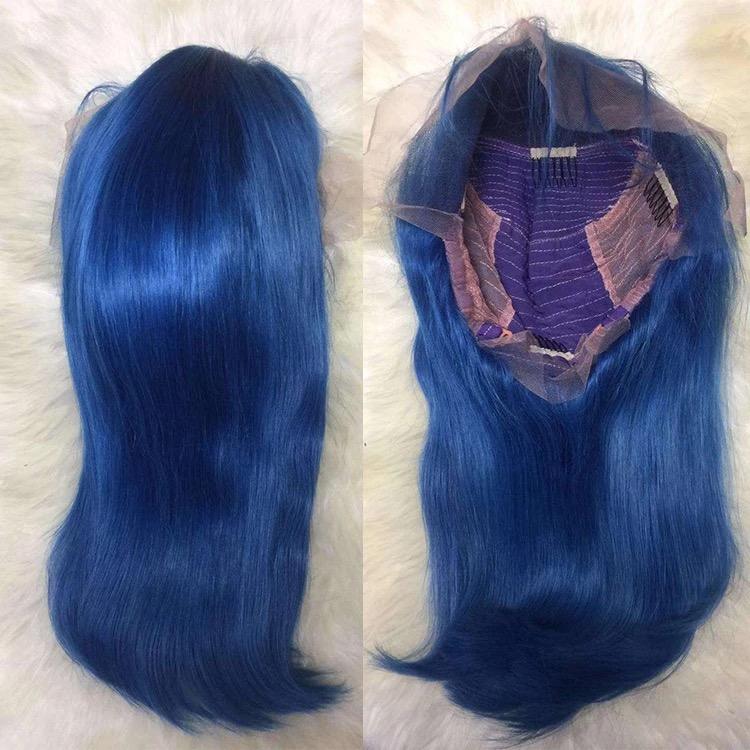 13x4 dentelle transparente bleu