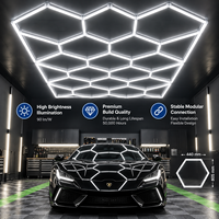 Lampe de travail LED modulaire en forme de grille hexagonale, lampe de plafond, IP66, étanche, à intensité variable, pour salon de beauté, entrepôt et atelier