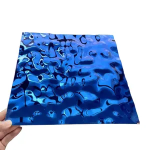 3D настенные панели 201 304 316 воды рябь штампованная декоративная листовая пластина из нержавеющей стали