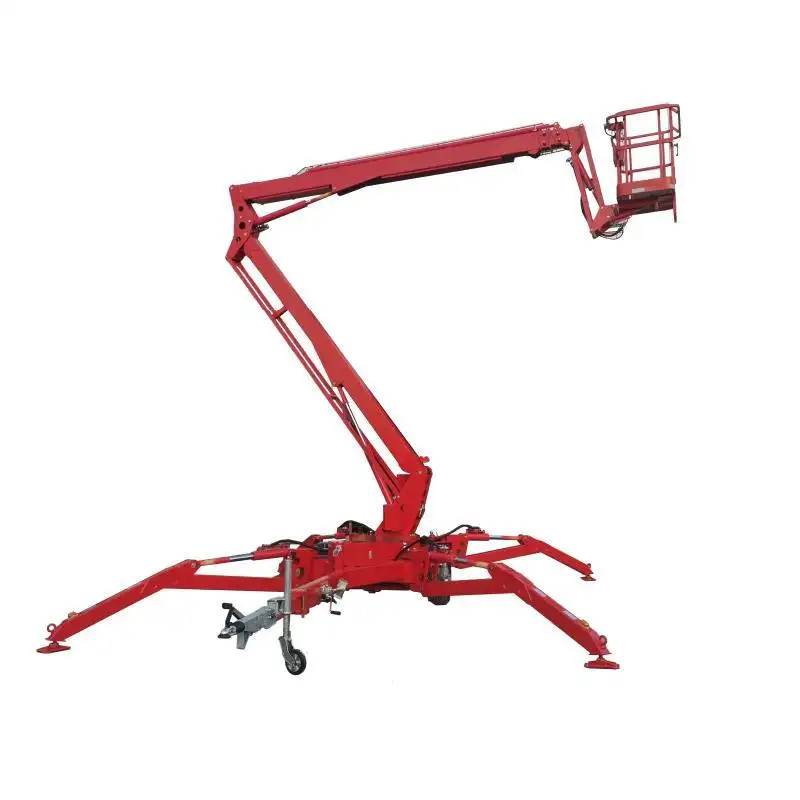 China Manufacture CE ISO 12m 14m 16m 18m Towable Trailer Articulated Aerial Lift Cherry Picker Boom Lifts for Construction