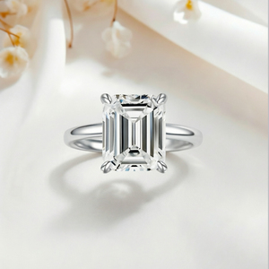 Jewelry Supplier Customizable S925 <b>Silver</b> Emerald Cut Zircon <b>Ring</b> Party Fashion Ladies Promise Wedding Anniversary Gift Rhodium - Product Image 2